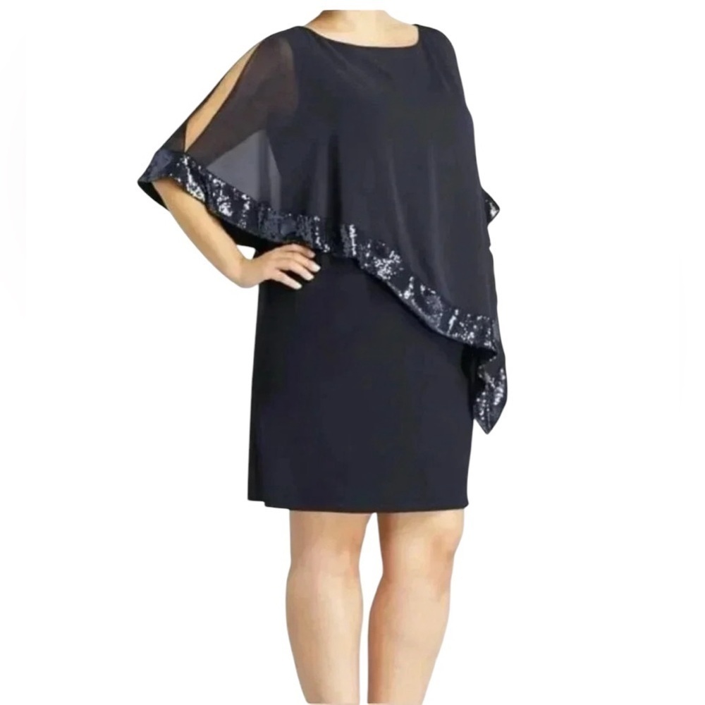 Xscape Formal Plus Size Navy Blue Dress Sz 22W